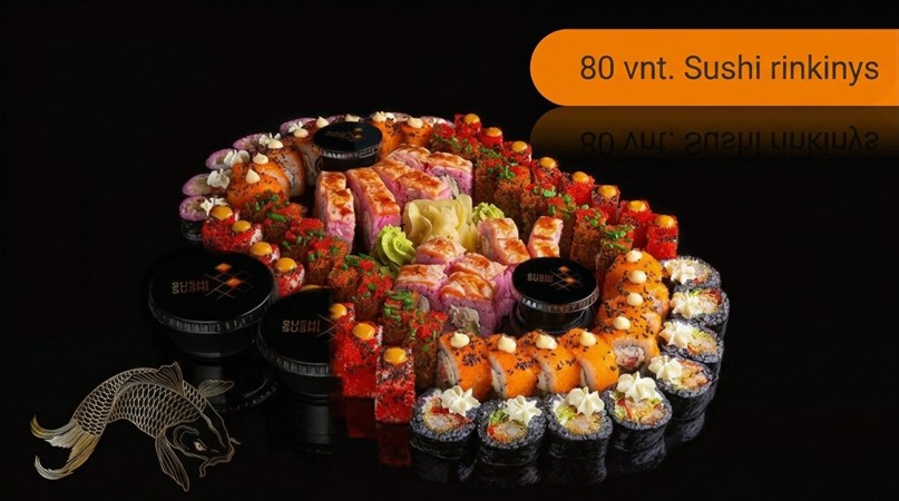 80 sušių rinkinys restorane SUSHI SUSHI