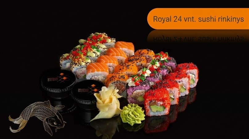 24 sušių rinkinys restorane SUSHI SUSHI